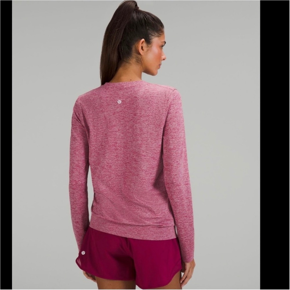Lululemon Swiftly Tech Long Sleeve 2.0 Shirt Heathered Pink Size 8 relaxed fit